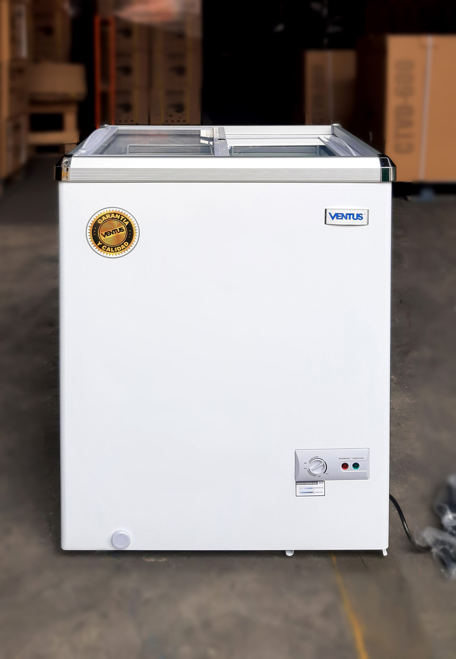 Congeladora dual Ventus CTV-110 con ruedas para facil traslado