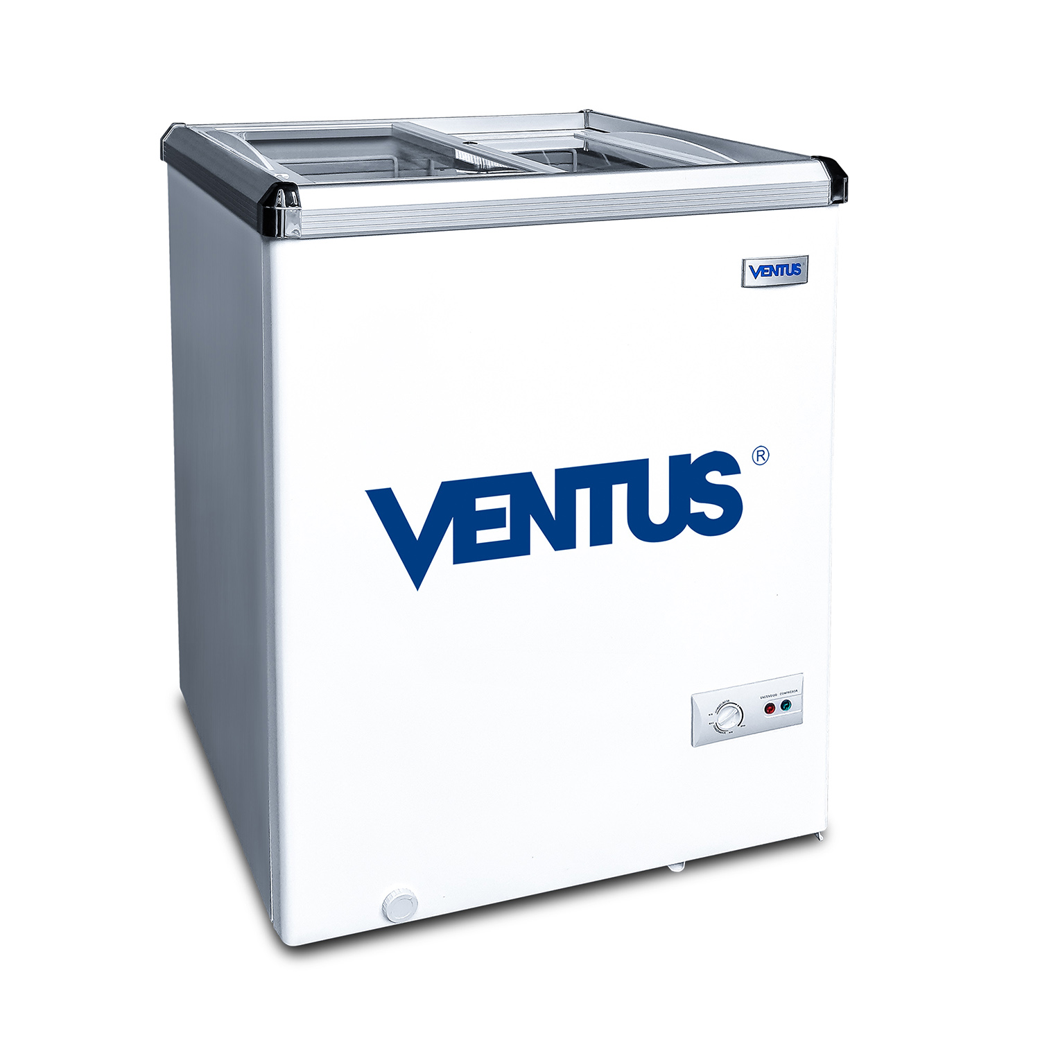 Congeladora dual Ventus CTV-110 con tapa de vidrio deslizable