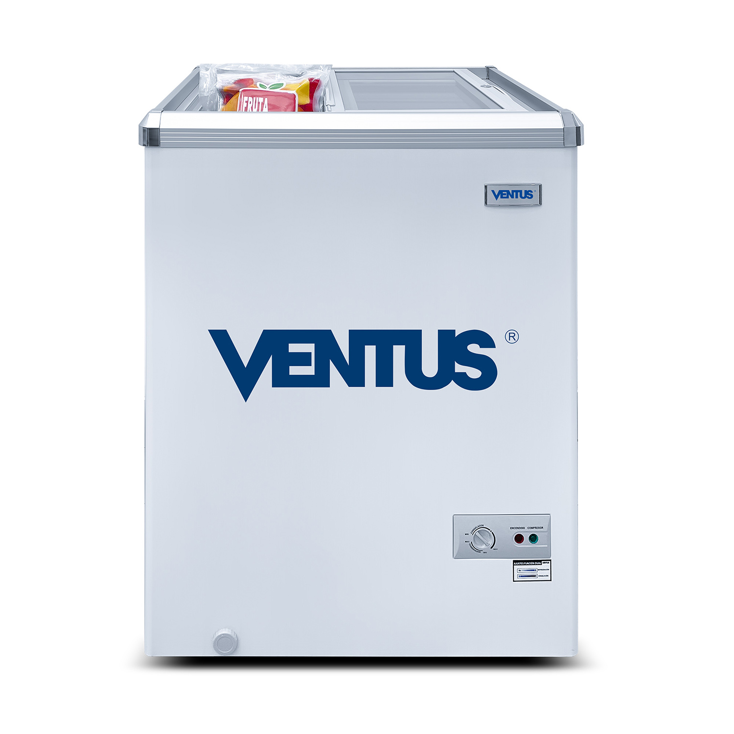 Congeladora dual Ventus CTV-110 vista frontal para comercios