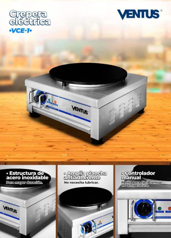 Crepera eléctrica Ventus VCE-1: haz crepas deliciosas - Imagen 5