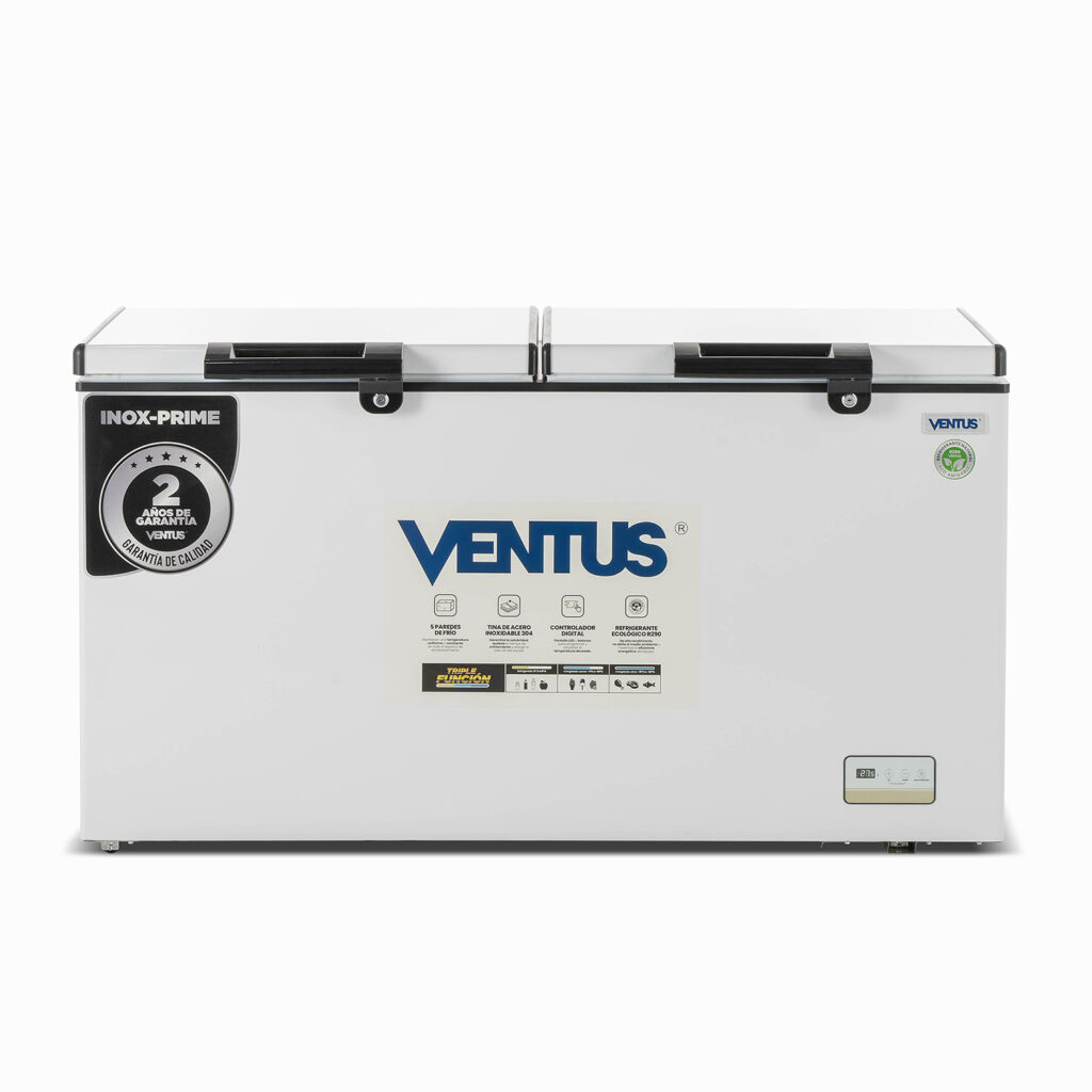 Congeladora Ventus CTD-420 INOX vista frontal