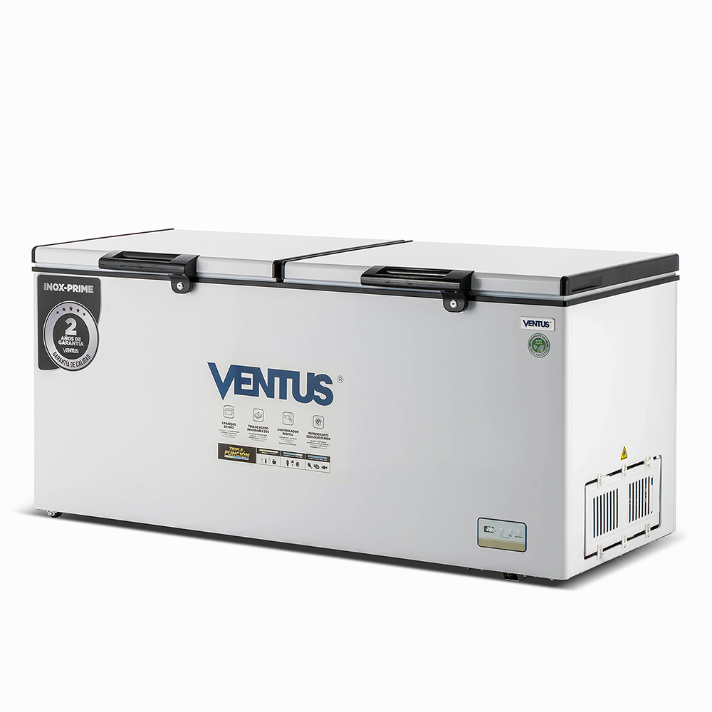 Congeladora de acero inoxidable Ventus CTD-600 INOX abierta