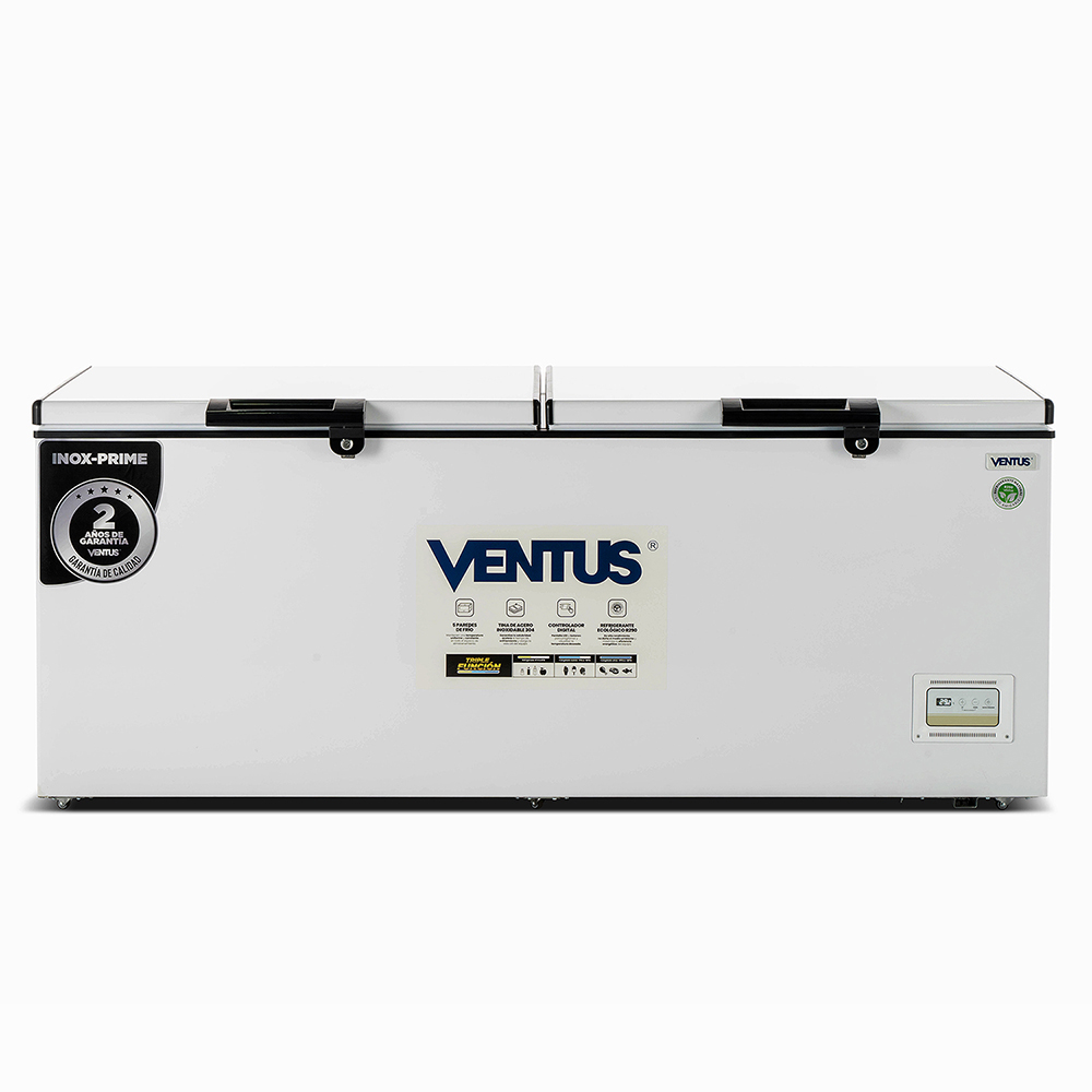 Congeladora de acero inoxidable Ventus CTD-750 INOX vista frontal