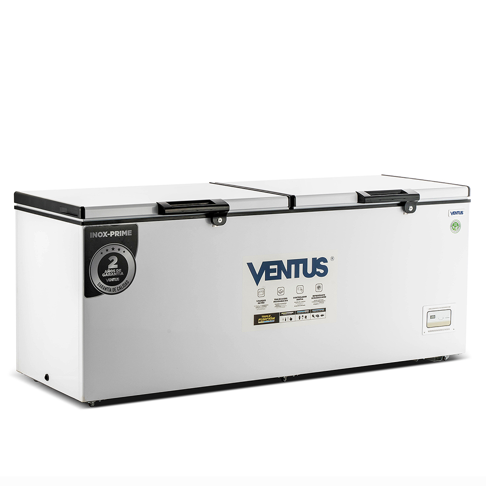Congeladora de acero inoxidable Ventus CTD-750 INOX vista diagonal