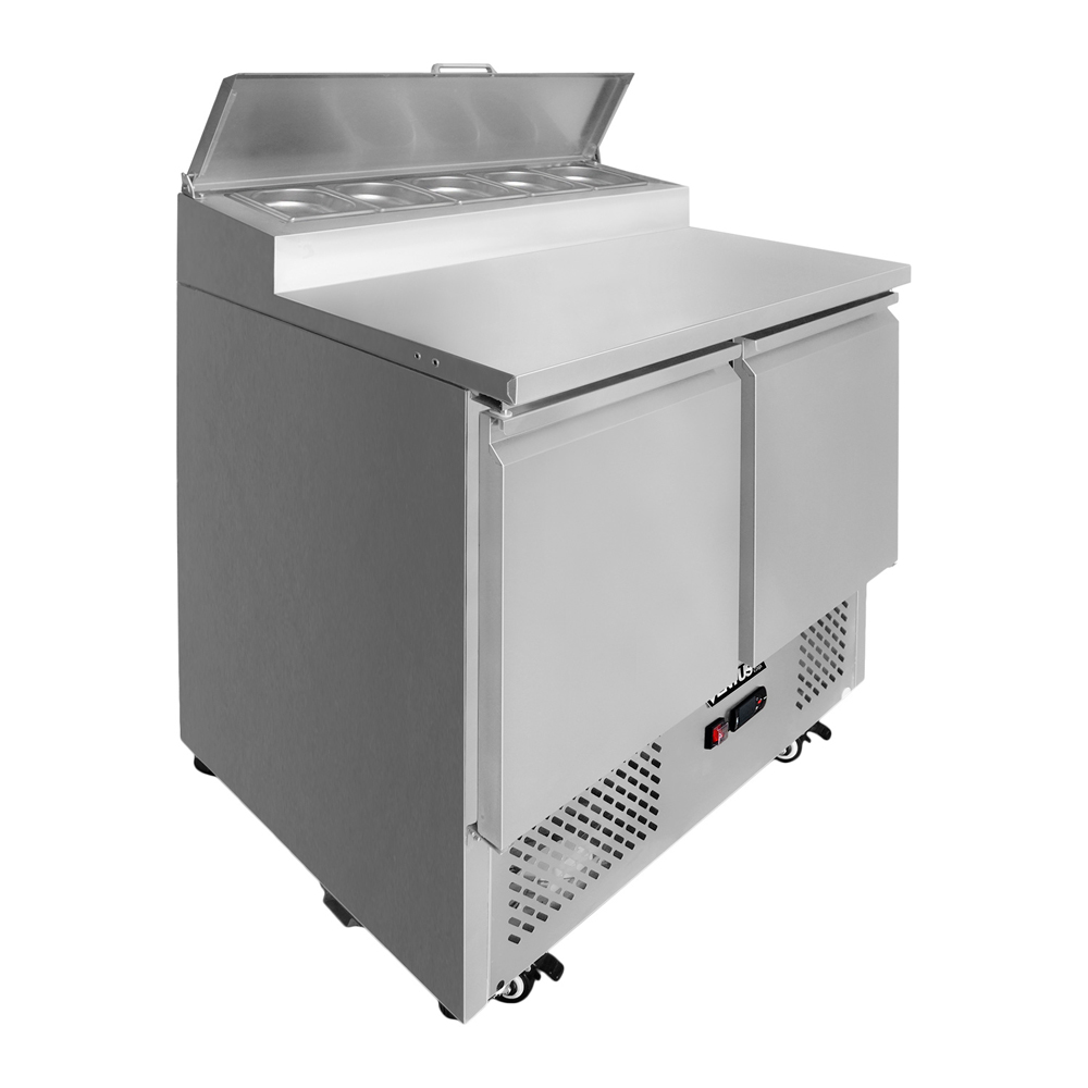 Mesa ensaladera refrigerada Ventus VMRSL-370 vista diagonal derecha