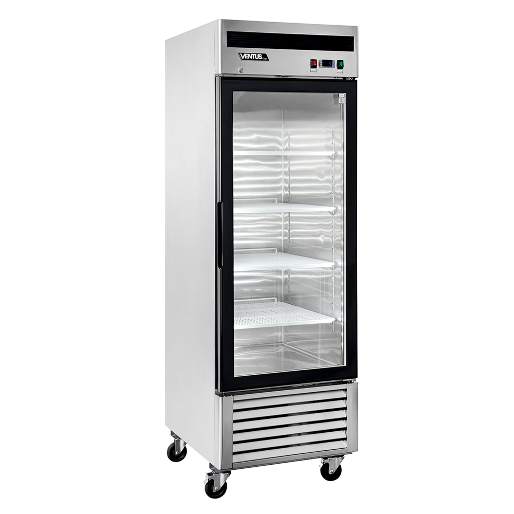 Refrigerador vertical de acero inoxidable Ventus VR1PS-700V vista diagonal derecha