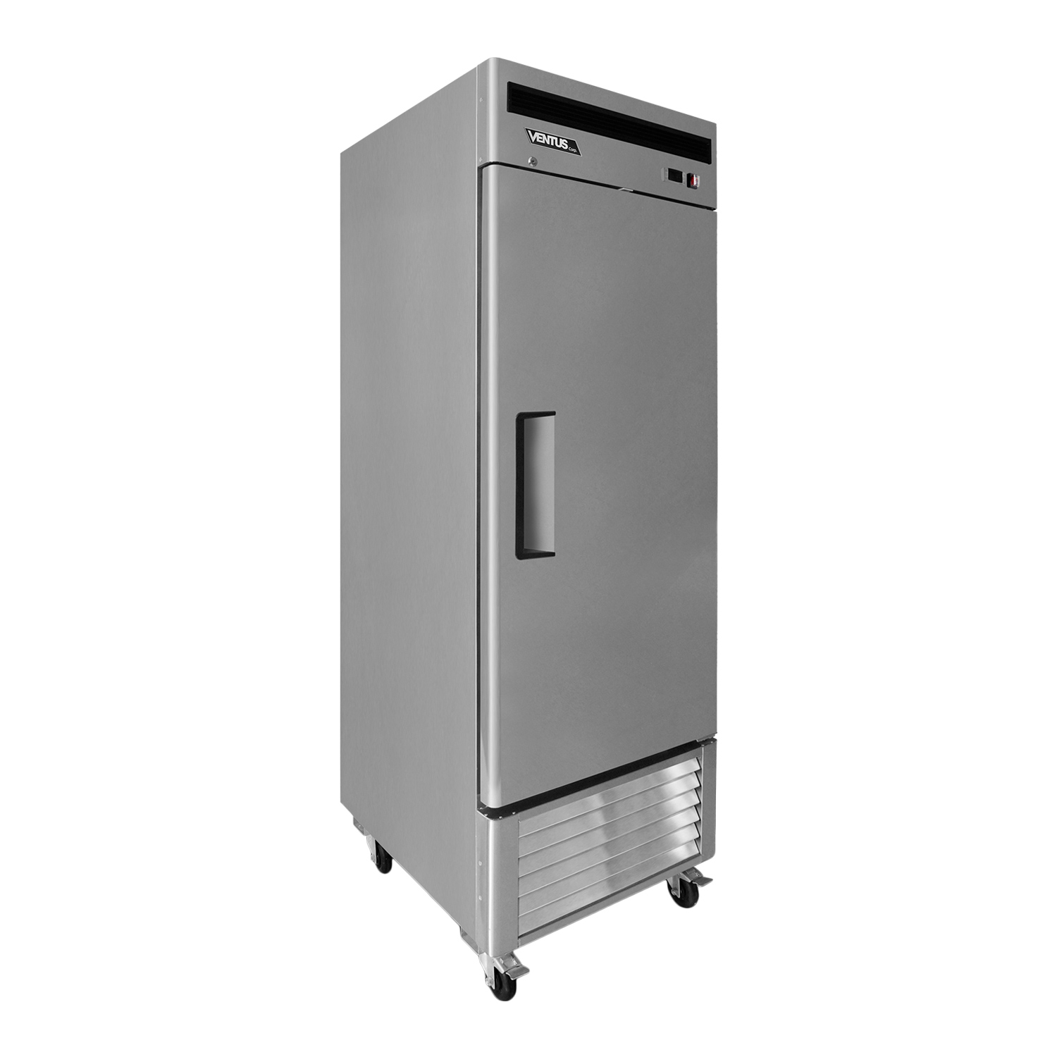 Refrigerador vertical de acero inoxidable, diagonal derecha