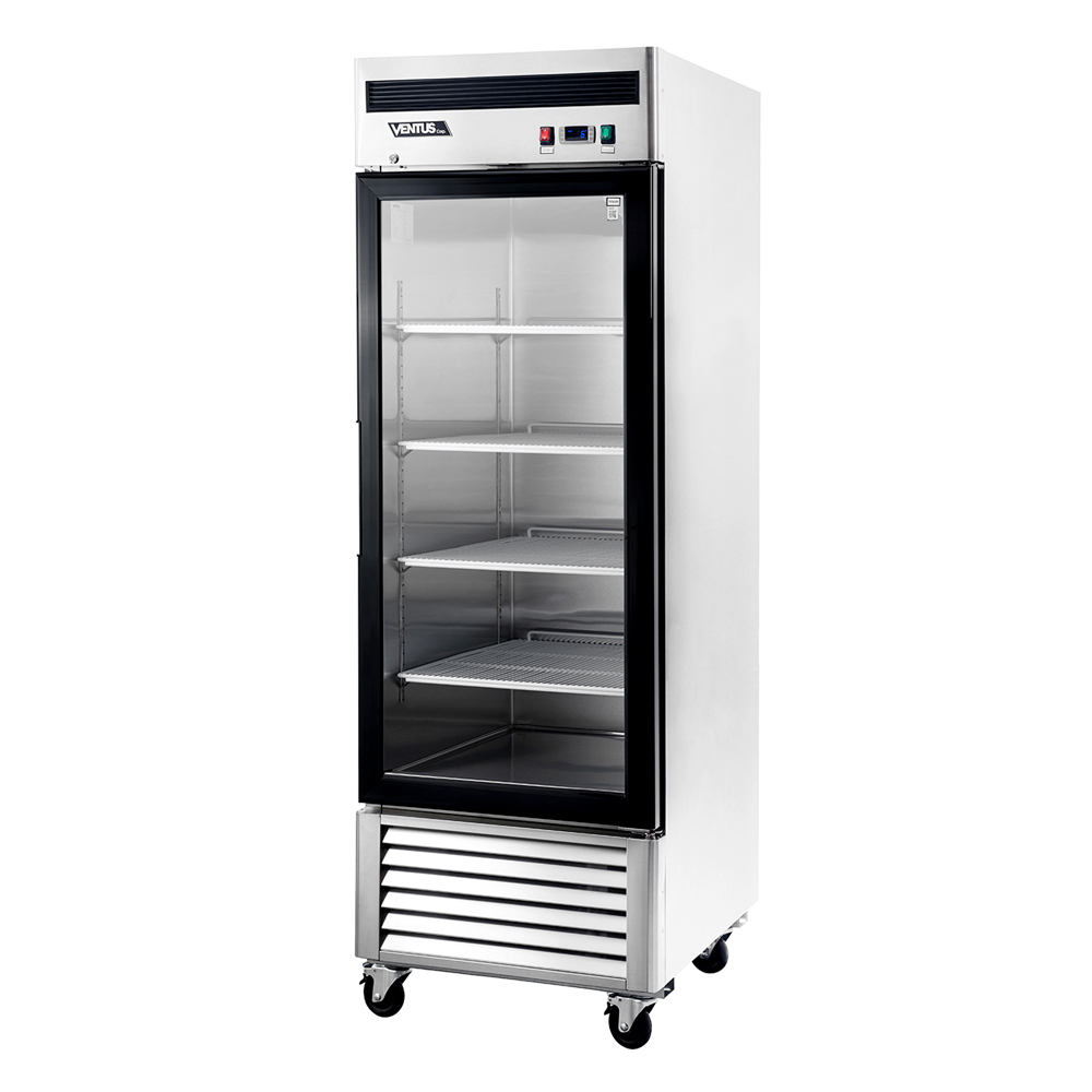 Refrigerador vertical de acero inoxidable Ventus VR1PS-700V vista diagonal izquierda