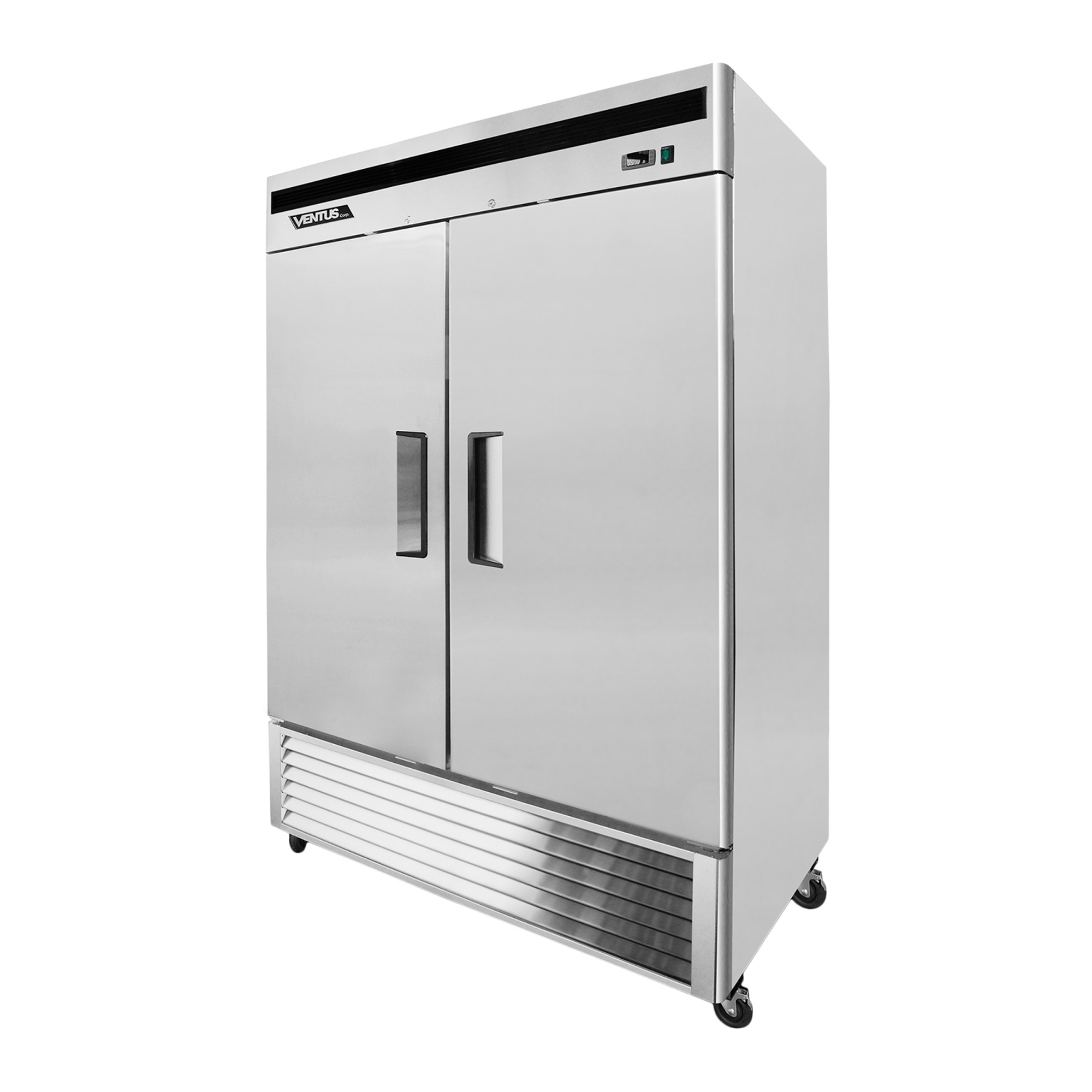 Refrigerador de gran capacidad en acero inoxidable, diagonal izquierda