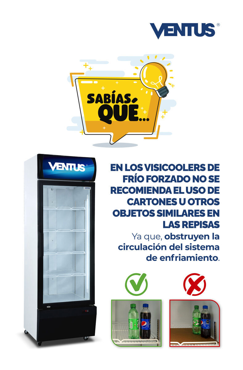 Interior con 4 repisas regulables para productos envasados