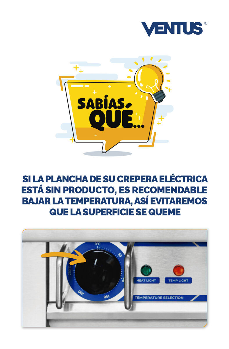 Plancha de fierro fundido de la crepera eléctrica Ventus