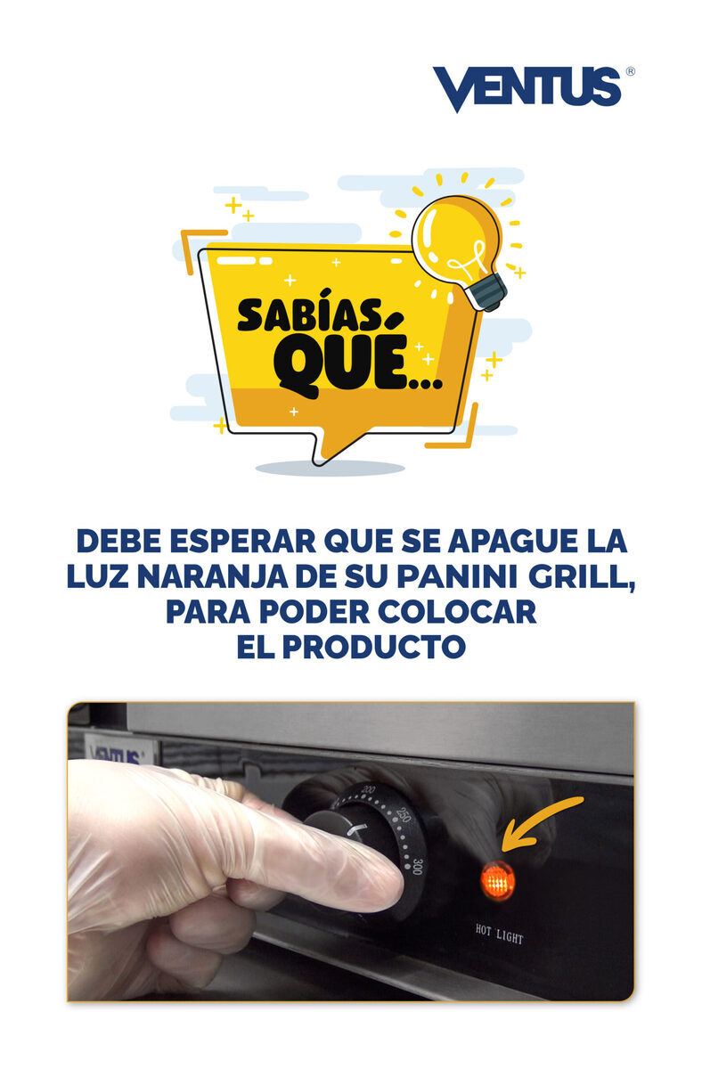 Plancha de doble contacto del panini grill Ventus