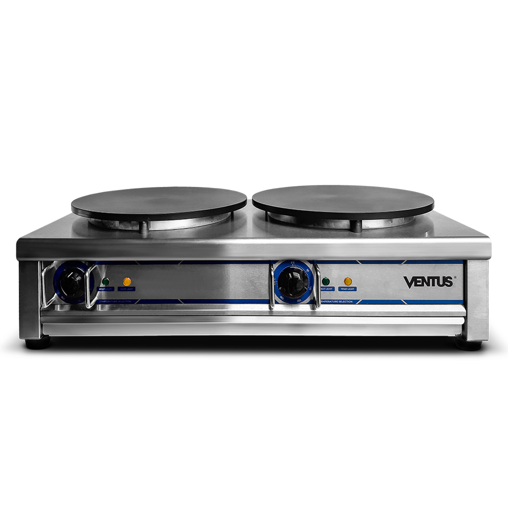 Crepera Eléctrica Ventus VCE-2 doble con dos discos de 40 cm, vista frontal
