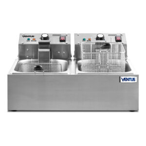 Freidora Eléctrica Ventus VFS-062 de sobremesa doble con depósito de 5.5+5.5 litros, vista frontal