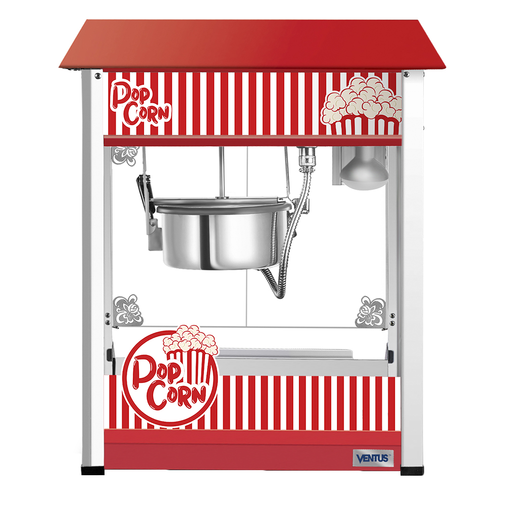 Máquina de Pop Corn Ventus VMPC-8 eléctrica de 8 onzas en acero inoxidable, vista frontal