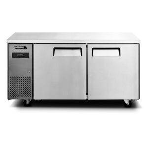 Mesón refrigerado de 2 puertas de acero inoxidable