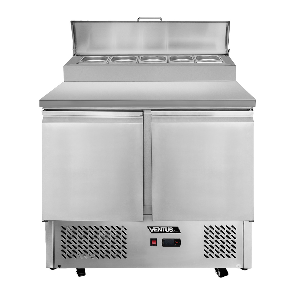 Mesa ensaladera refrigerada Ventus VMRSL-370 vista frontal