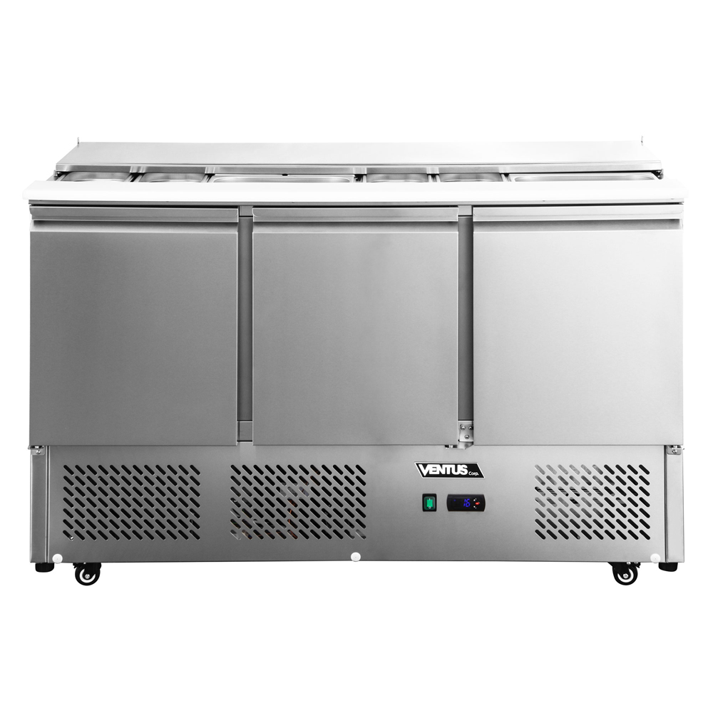 Mesa ensaladera refrigerada Ventus VMRSL-385 vista frontal