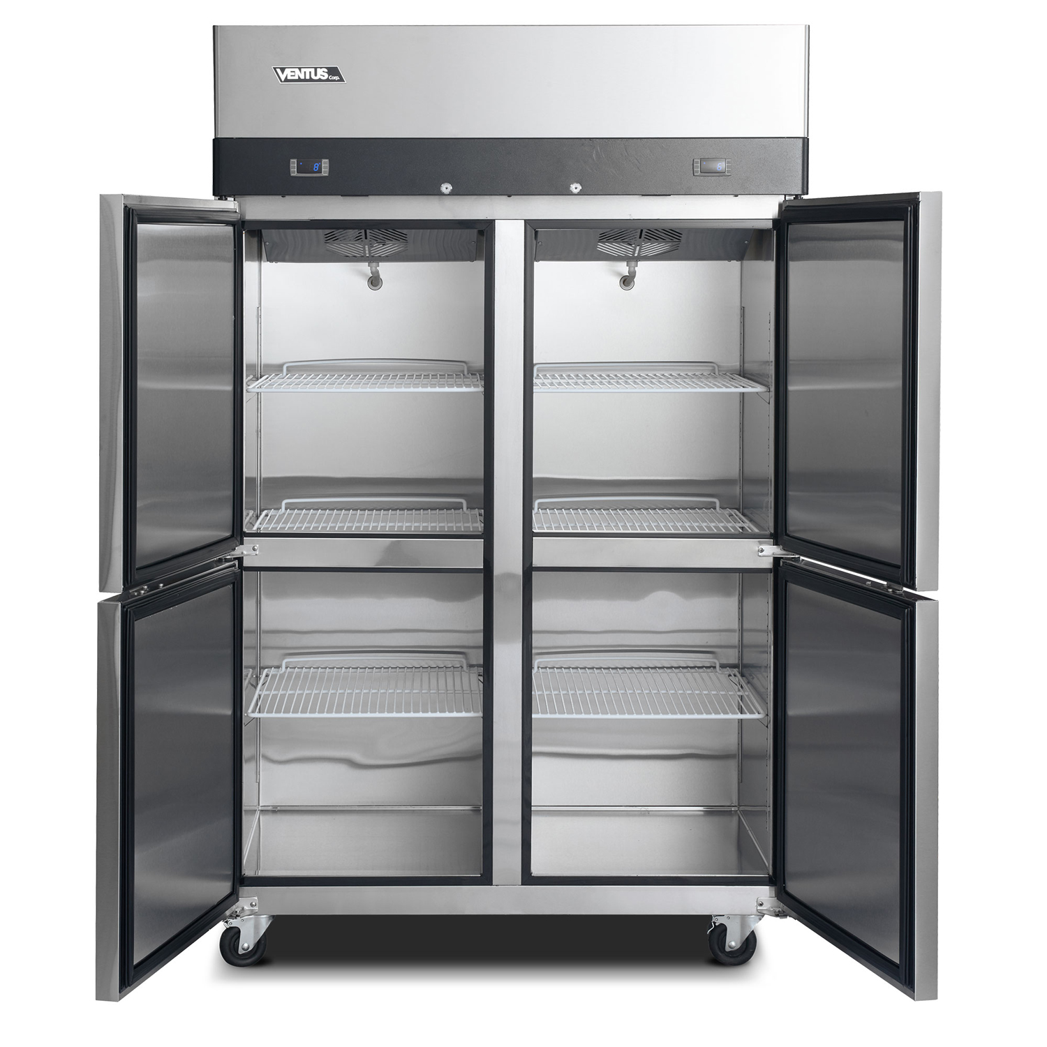 Refrigerador freezer Ventus VRF4PS-1000 con puertas abiertas