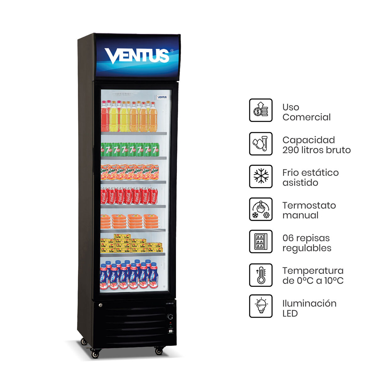 Visicooler Ventus LG-290 LED con panel de control digital