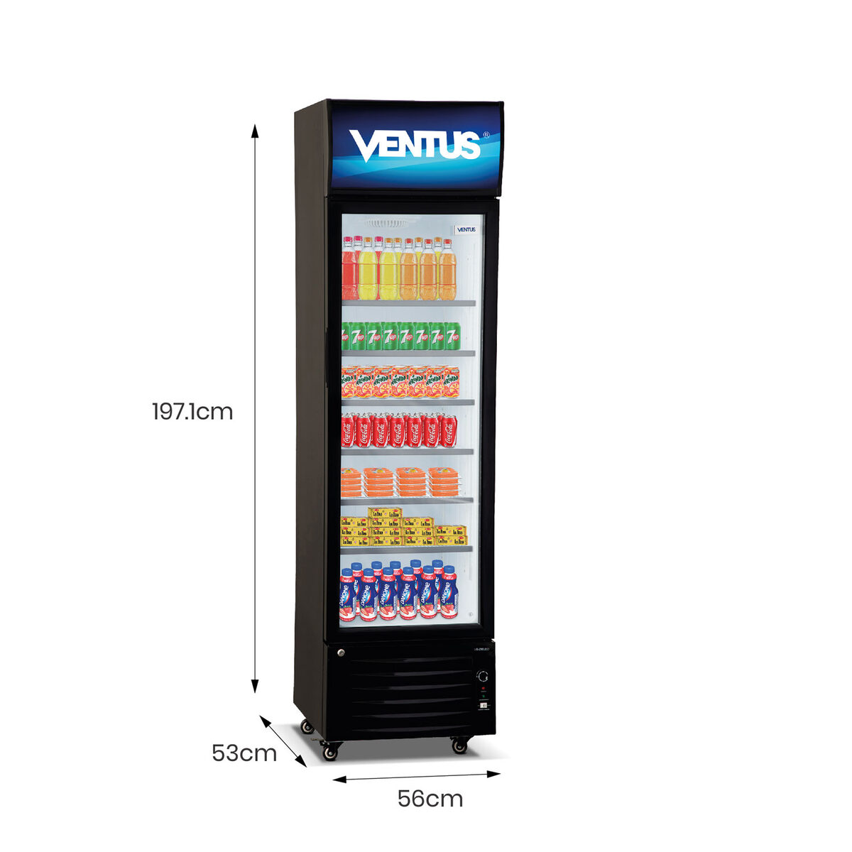 Visicooler Ventus LG-290 LED con estantes ajustables para bebidas