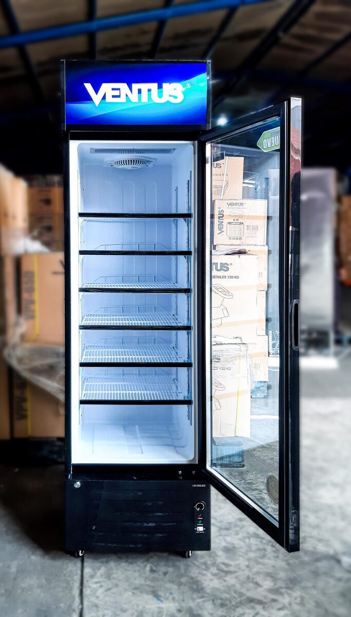 Enfriador vertical de 290 litros para exhibicion de bebidas