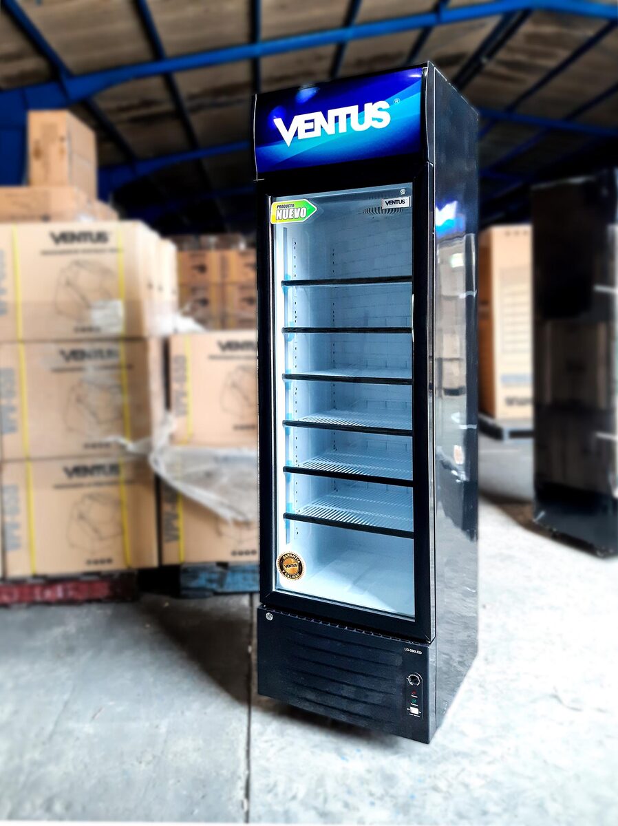Refrigerador expositor con puerta de vidrio para autoservicio