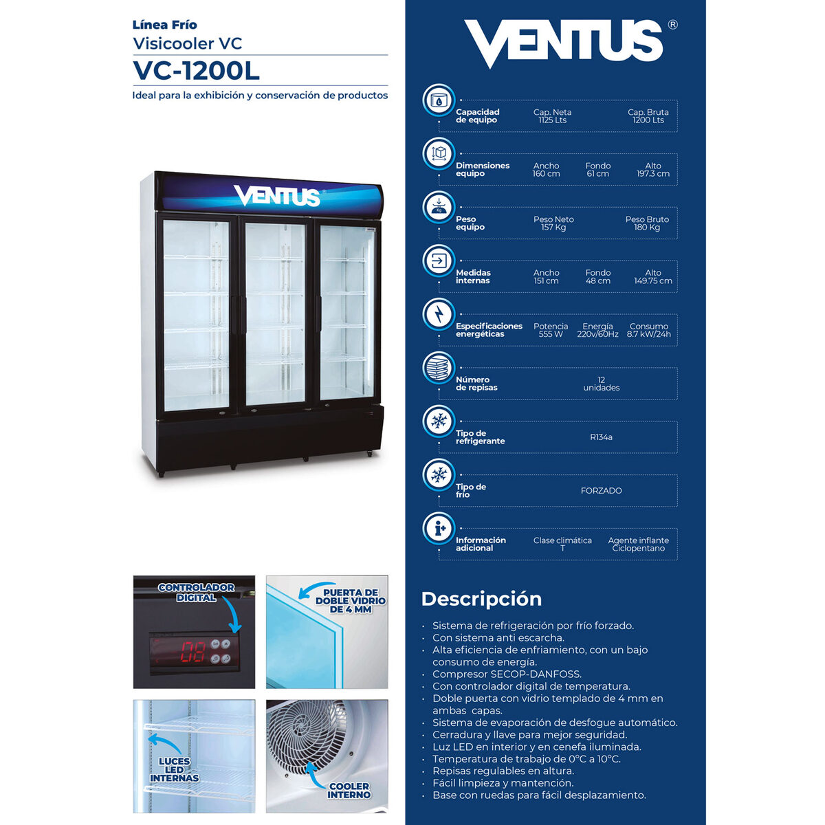 Puertas de doble vidrio templado con cierre hermético