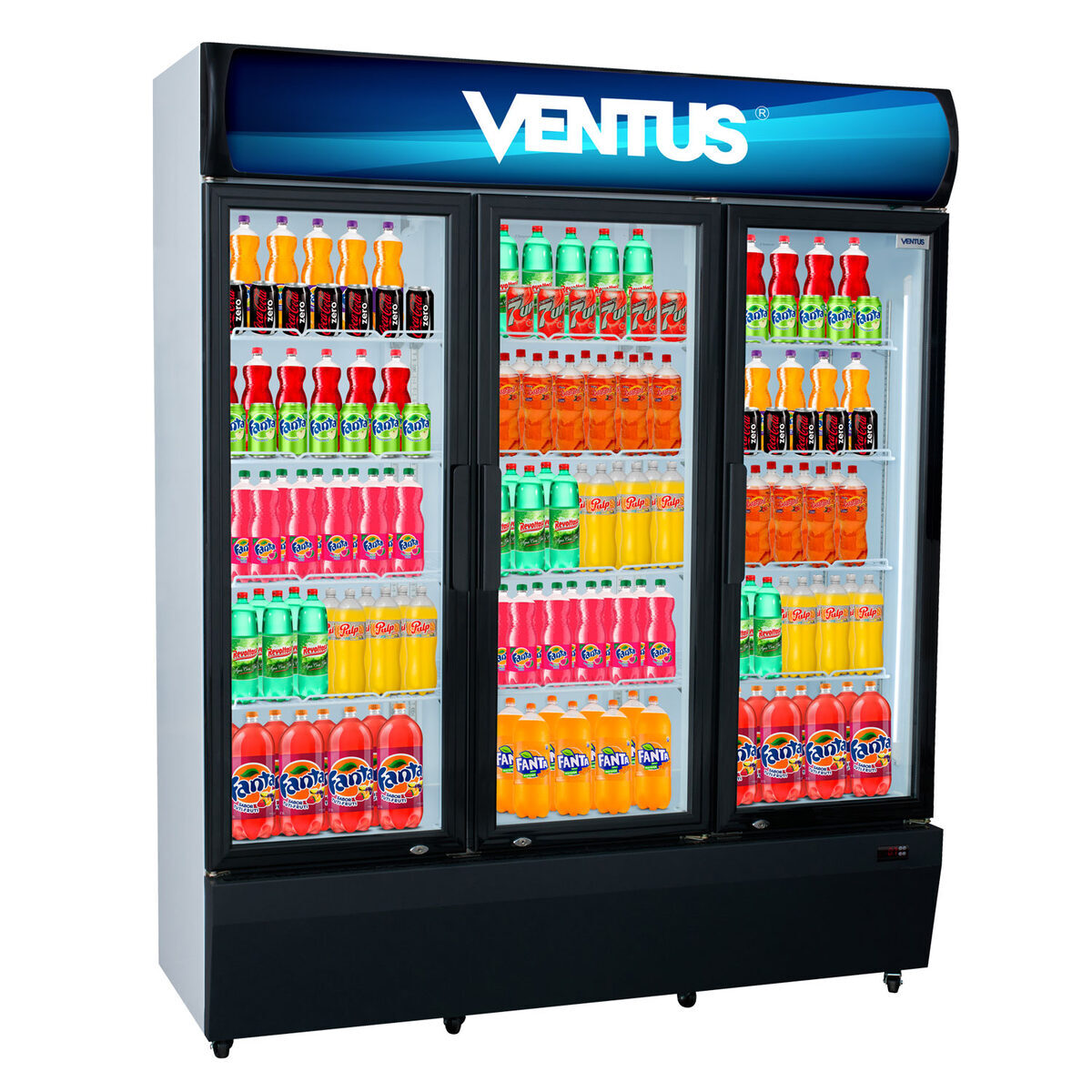 Visicooler Ventus VC-1200L con puertas de doble vidrio templado