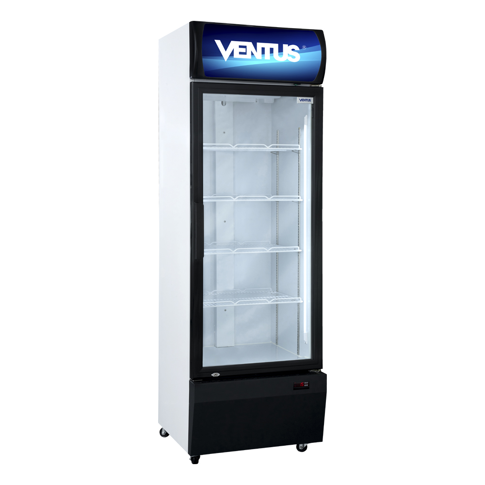 Visicooler Ventus VC-370L de 1 puerta de doble vidrio templado y 370 litros, vista frontal