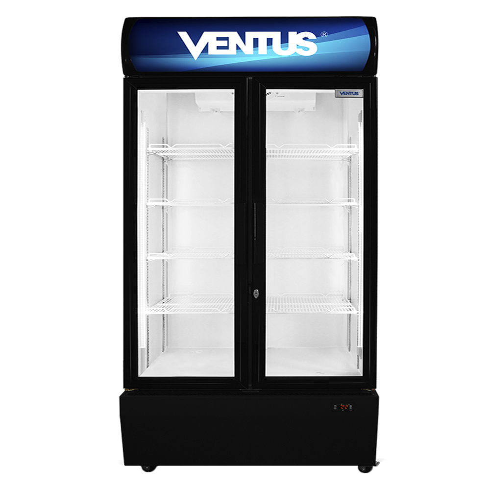 Visicooler Ventus VC-800L de 2 puertas de doble vidrio templado y 800 litros, vista frontal