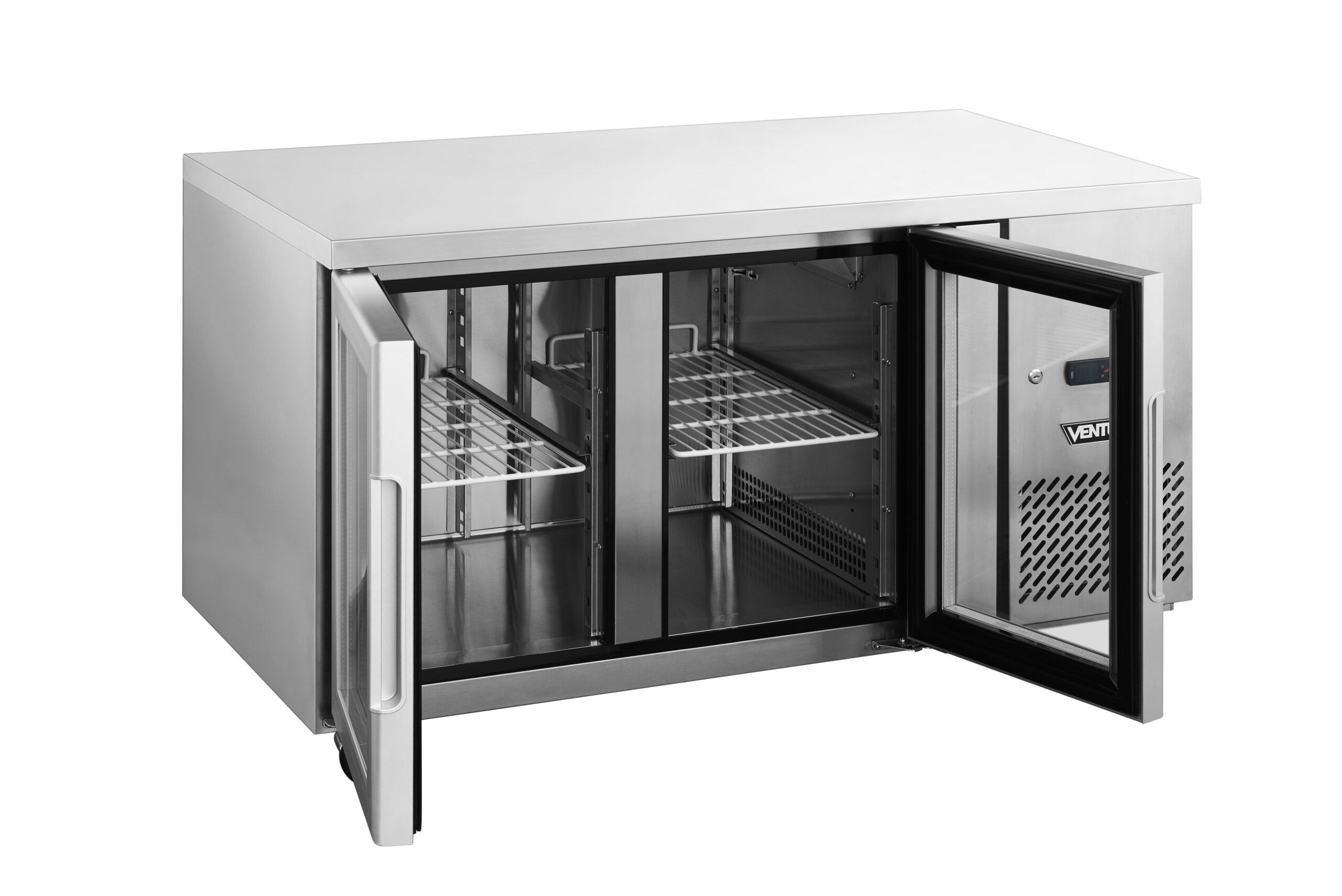 Interior del mesón refrigerado con repisas regulables