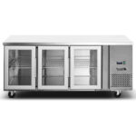 Mesón refrigerado de 3 puertas de vidrio