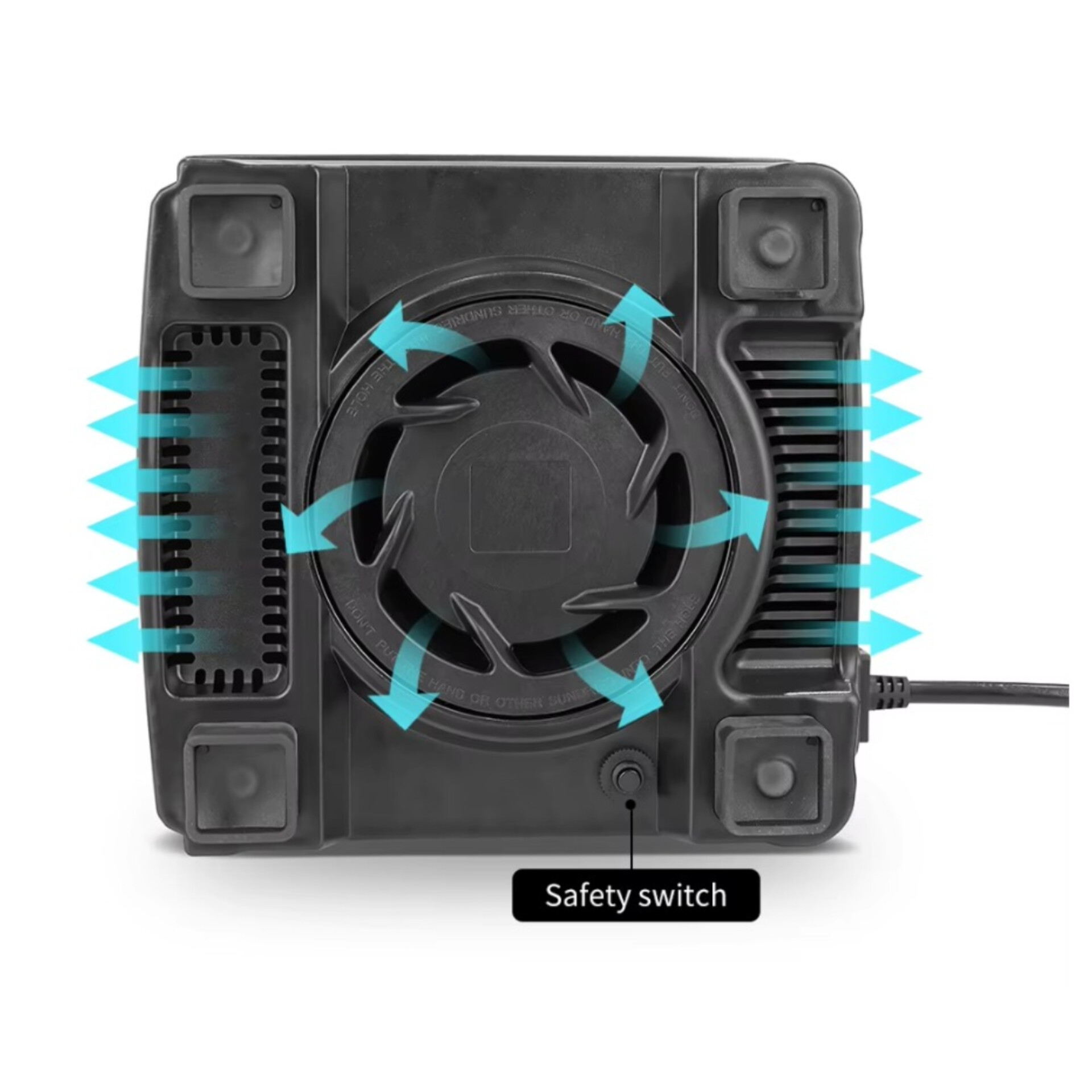 Vista inferior con switch de seguridad Okiatinox TY 380-2