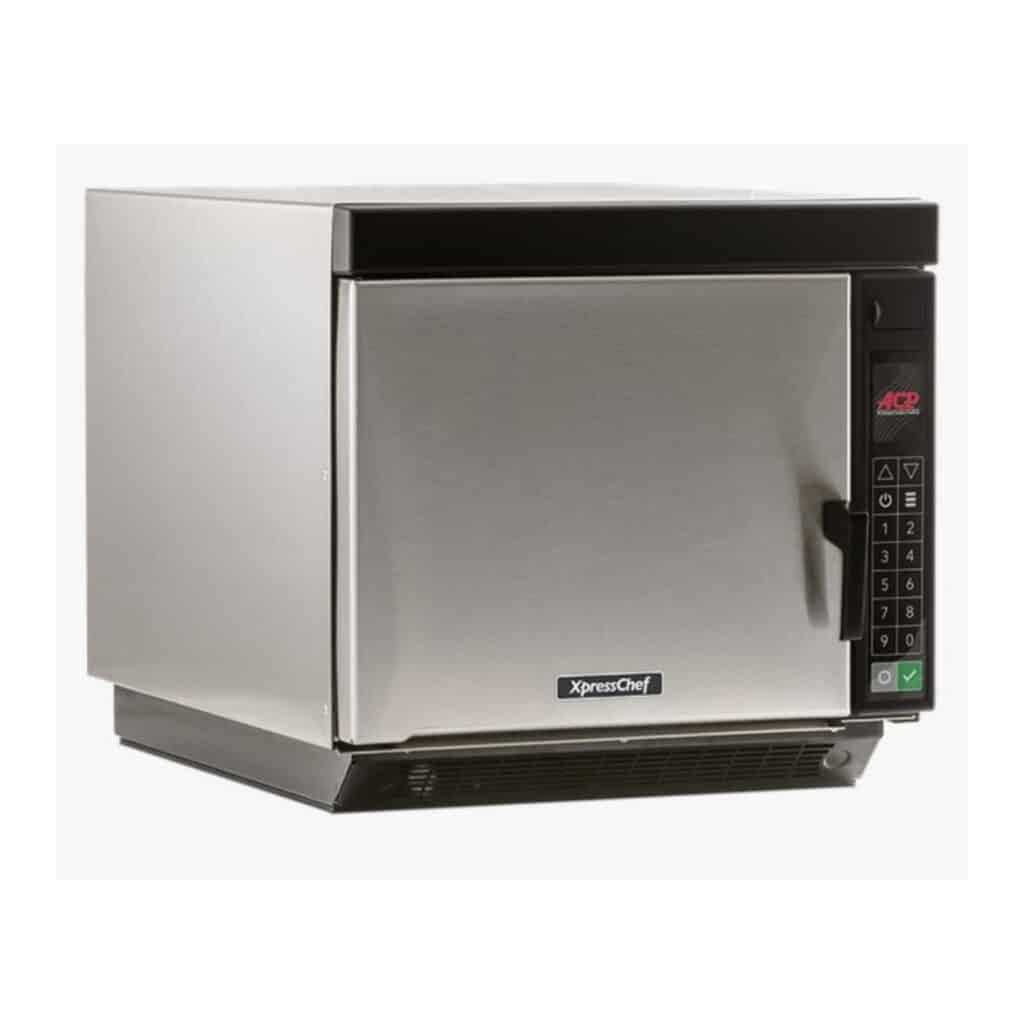 Horno combinado Menumaster JET14 de acero inoxidable sobre fondo blanco