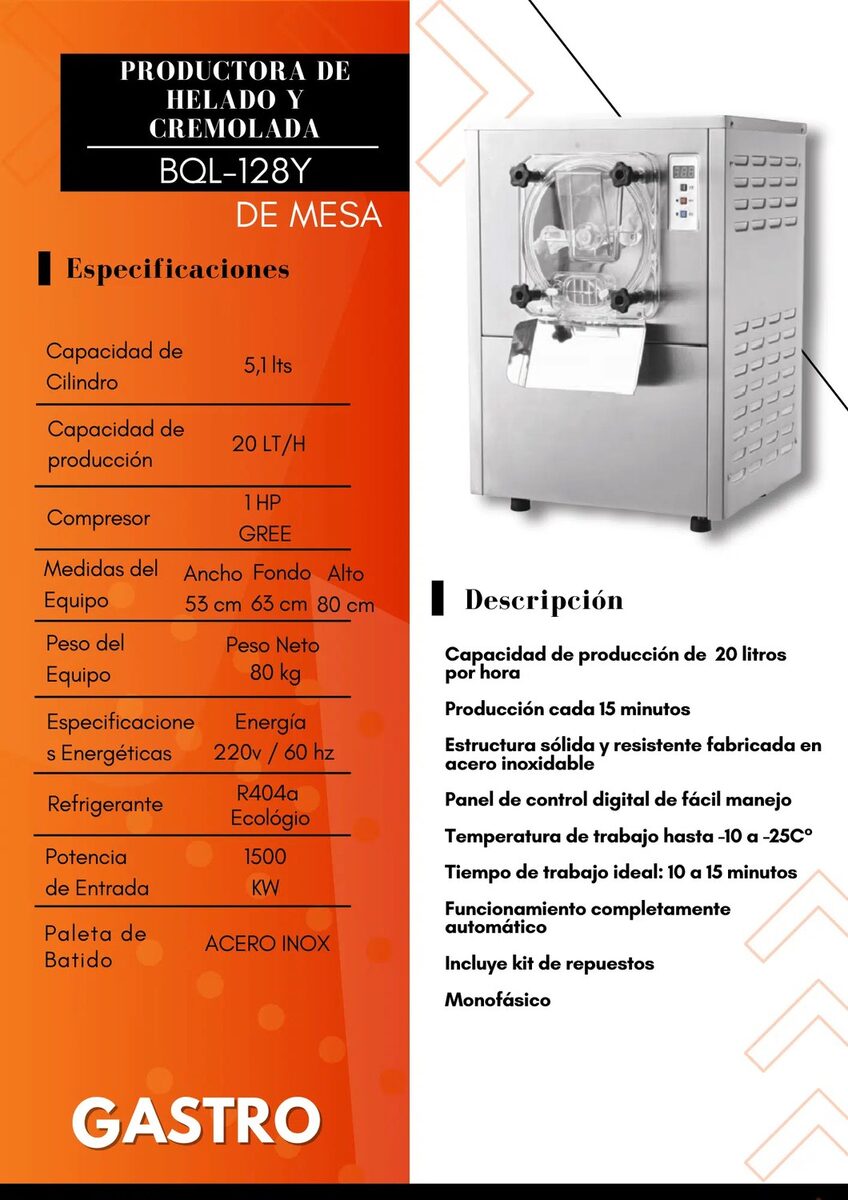 Vista adicional del equipo Gastro BQL-128Y