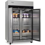 Congeladora vertical Ilumi AF-11002FC 1000 L de acero inoxidable