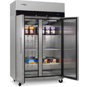 Congeladora vertical Ilumi AF-11002FC 1000 L de acero inoxidable