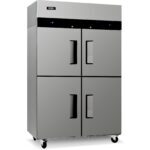 Armario vertical mixto Ilumi AF-11004MX 1000 L de 4 puertas de acero inoxidable