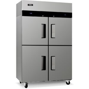Armario vertical mixto Ilumi AF-11004MX 1000 L de 4 puertas de acero inoxidable
