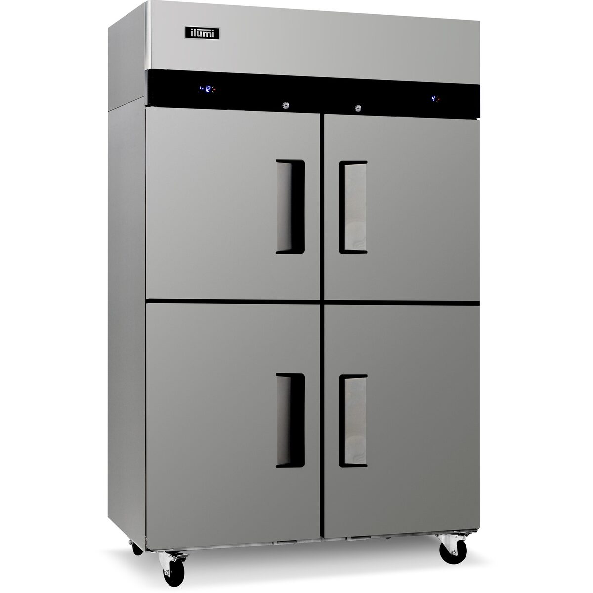 Armario vertical mixto Ilumi AF-11004MX 1000 L de 4 puertas de acero inoxidable