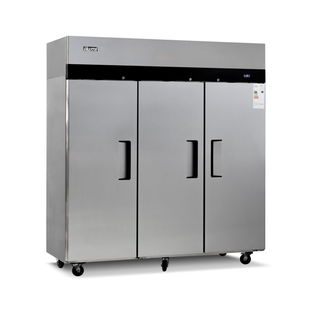 Congeladora vertical Ilumi AF-16003FC 1500 L armario frigorifico de acero inoxidable