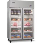 Congeladora vertical Ilumi GD-11002FC 1000 L armario frigorifico de acero inoxidable