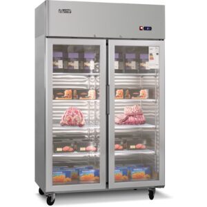 Congeladora vertical Ilumi GD-11002FC 1000 L armario frigorifico de acero inoxidable