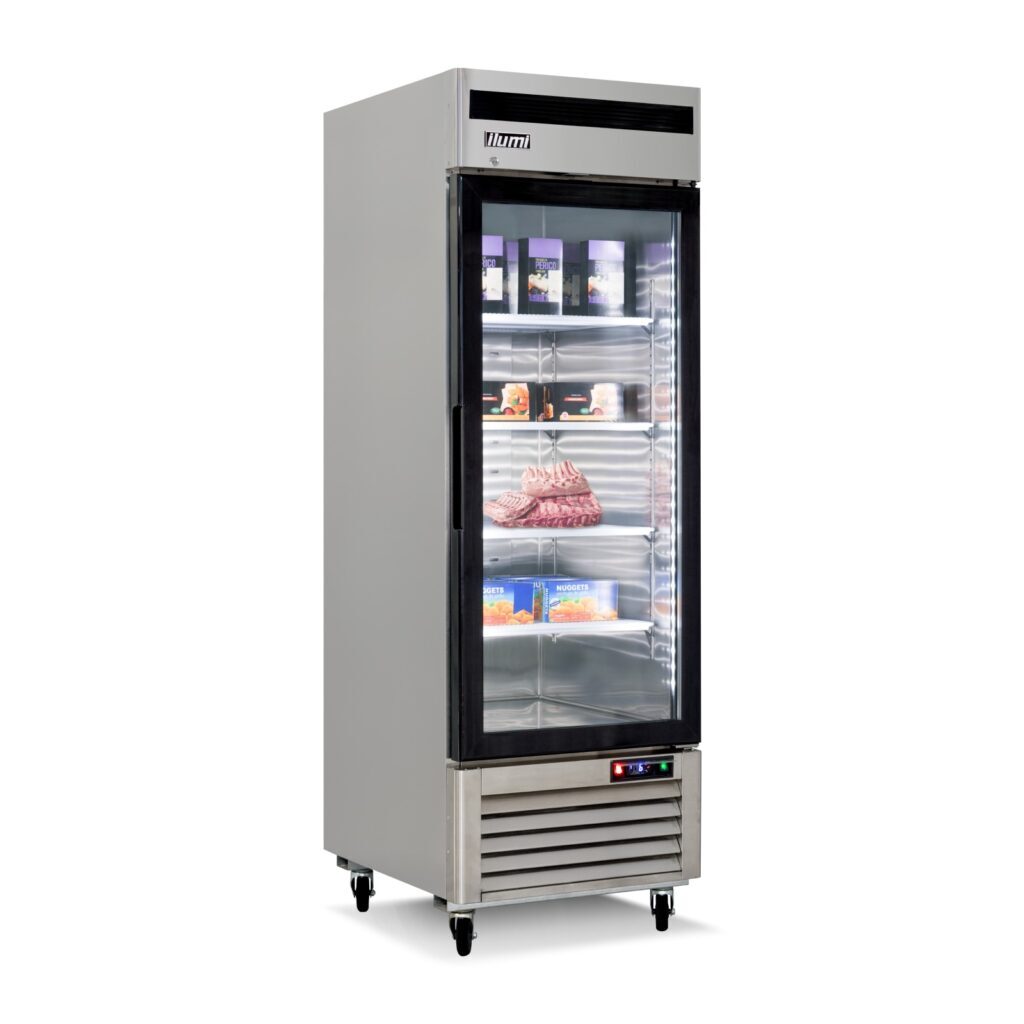 Congeladora Ilumi GD-9000FC vertical de 700 L con puerta de vidrio