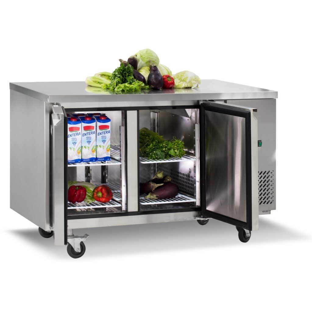 Mesa refrigerada Ilumi MG-2SD 280 L de acero inoxidable
