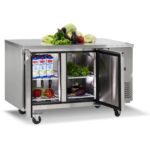 Mesa refrigerada Ilumi MG-2SD 280 L de acero inoxidable