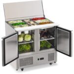 Mesa ensaladera Ilumi SLD-2SD de 300 litros en acero inoxidable