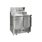 Mesa pizzera Ilumi SLD-2TS con fondo blanco