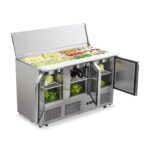 Mesa ensaladera Ilumi SLD-3SD con fondo blanco